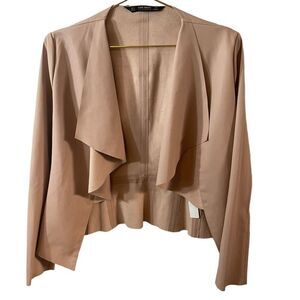 Zara Basic Collection Light Pink Faux Leather Draped Jacket Size MED